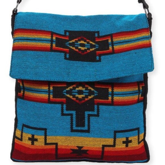 Flap Top Shoulder Bag - Southwest Style - Ethnic Inspired Design - Lightweight - Picture 3 of 9